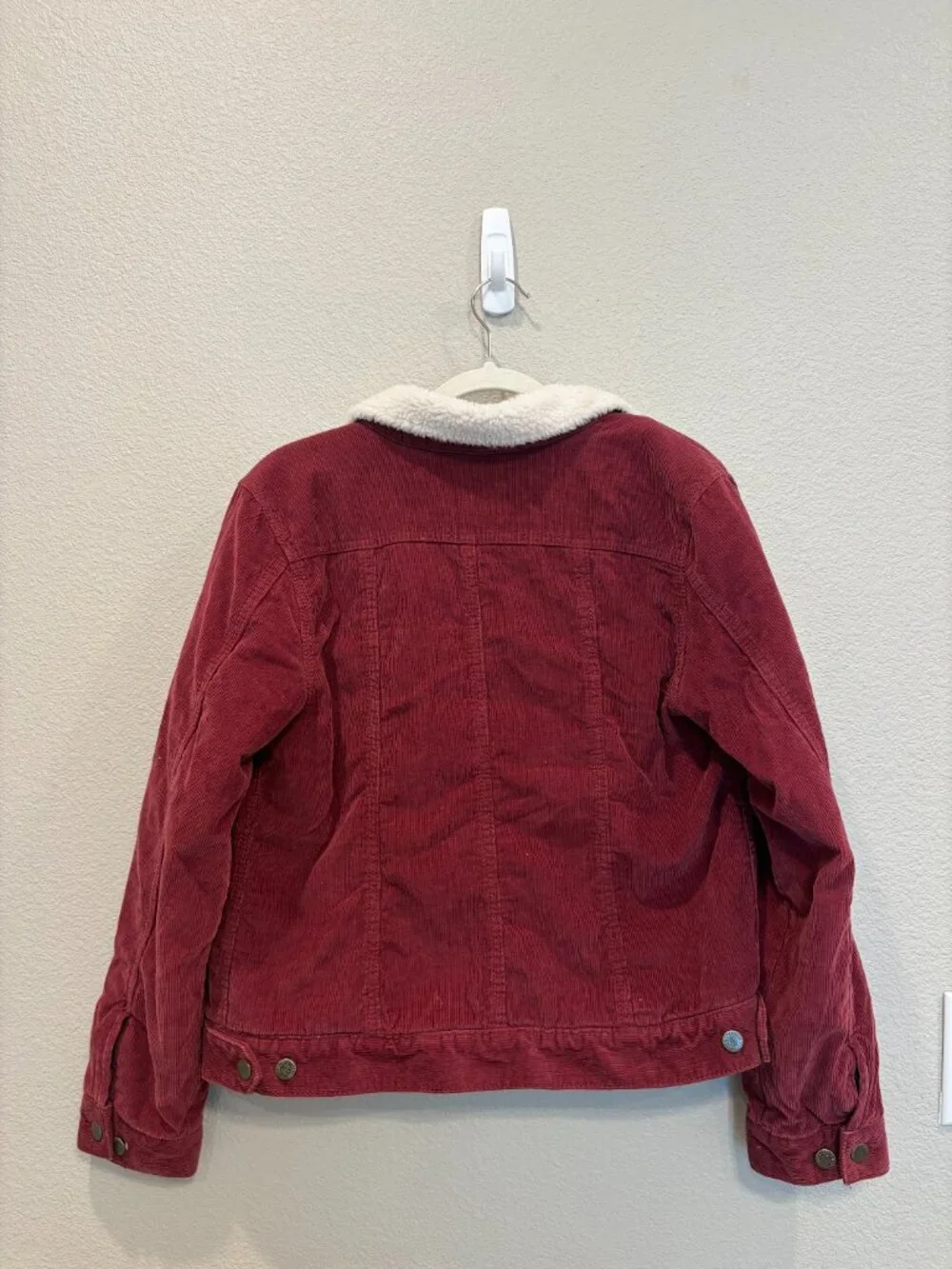 Carhartt Rare Burgundy Corduroy Sherpa Lined Jacket Small 4/6 Trucker Utility - Picture 6 of 15